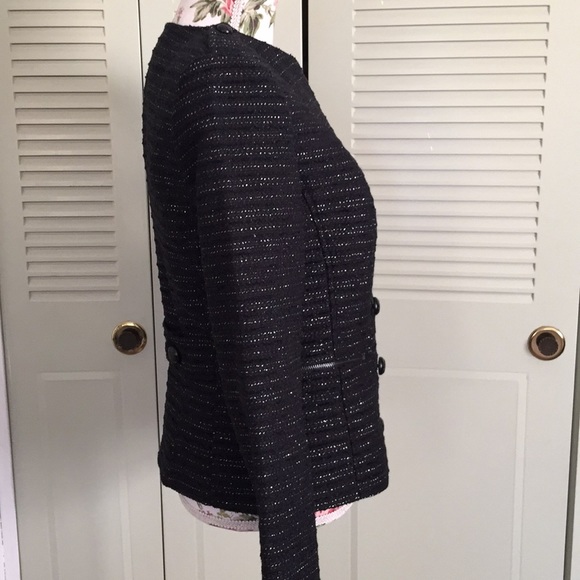 Cache Black Silver Textured Zip Jacket - Picture 5 of 8